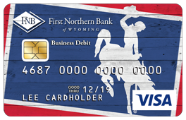 Bucking Horse Debit Card Design in Red, White and Blue