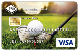Golf Ball and Club on Grass Debit Card Design